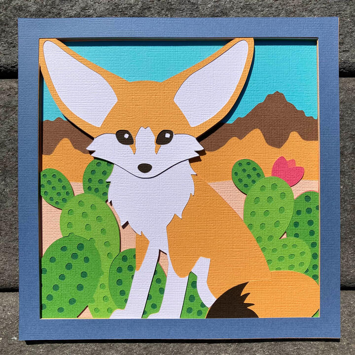 Fennec Fox Shadowbox